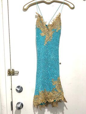 JUAN CARLOS PINERA FORMAL SILK SEQUIN DRESSES SIZE S